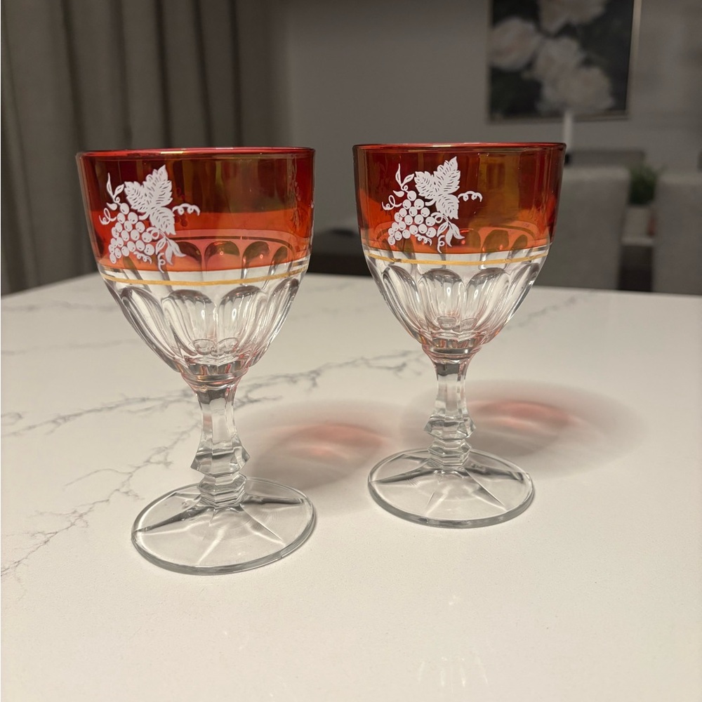 LUBIANA vintage Italian wine glasses